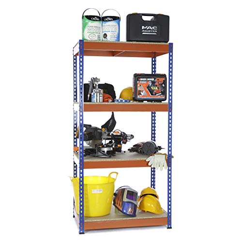 Racking Solutions - Estantería / Estante del garaje/ Sistema de almacenamiento de acero, cargas pesadas, capacidad de carga total 1600kg (4 niveles 1800mm Al x 900mm An x 450mm Pr) + Envío gratis