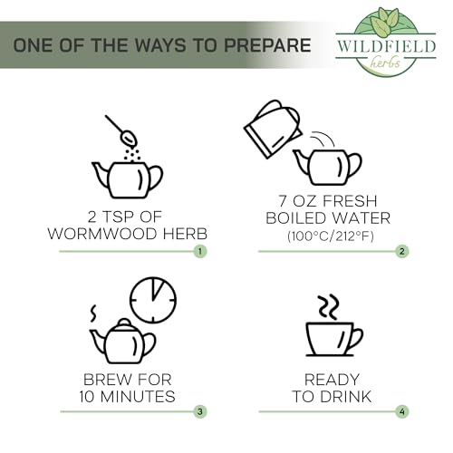 Image of 4 oz. Wormwood Tea Wormwood Herb Dried Herb Tea (Artemisia Absinthium) - 113 g Dry Wood Worm Artemisiae Absinthii Herba Artemisa Ajenjo