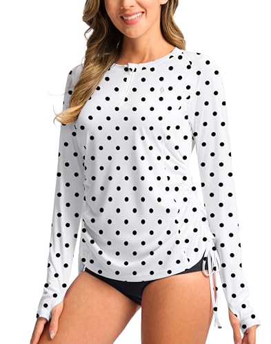 Traje de baño de manga larga para mujer SANTINY con protección solar UV y cremallera frontal