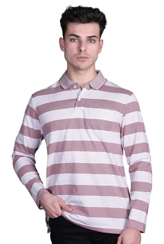 Image of Full Sleeve Polo T Shirt for Men Cotton with Pocket and Collar - Regular Fit Tshirt