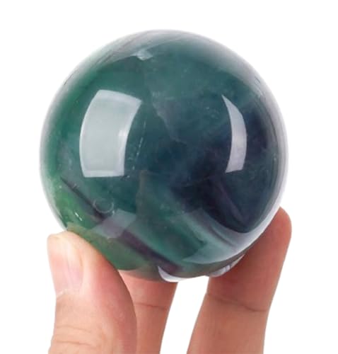 Boule de fluorite verte et violette pour harmoniser l'énergie de votre bureau