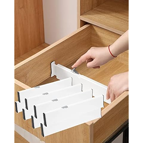 Famhap Schubladentrenner Verstellbar, 8er-Set Schubladenteiler Organizers , Kunststoff Aufbewahrungs-Organisatoren Cover