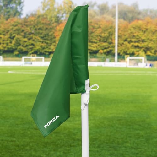 FORZA Banderines de esquina de repuesto para fútbol [Paquete de 4] | Banderines de poliéster resistentes para banderas estándar o pro – Postes no incluidos (Verde, Estándar)