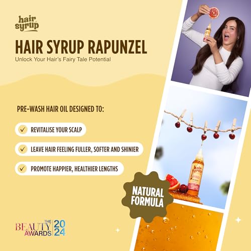 Hair Syrup | Rapunzel Pre-Wash Hair Oil | Infused with Pink Grapefruit, Sweet Almond & Cherry | Revitalise Your Scalp & Mind | Vegan | 100% Natural | 100ml - Image 3