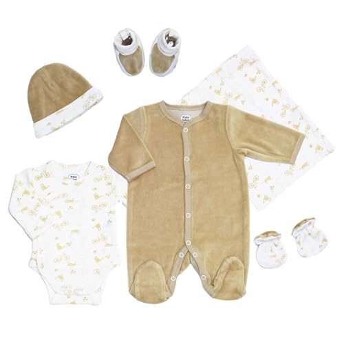 Trois Kilos Sept - Kit Naissance - Vêtements Bébé - 6 Pièces : Body, Pyjama, Sac De Rangement, Chaussons, Moufles, Bonnet Naissance - Mixte - 0 Mois -...