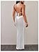 Milumia Women's 3D Floral Crochet Halter Maxi Long Dress Backless Beach Cover Up Dress White Small