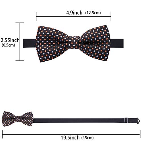 Image of AUSKY 8 PACKS Elegant Adjustable Pre-tied Bow Ties for Men Boys (1&4&5&6&8 Pack for option)