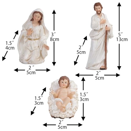 Zayton Conjunto de presépio de Natal para ambientes internos, 11 peças, estátua de cena de 14 cm, de