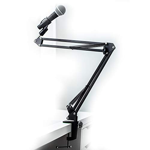 Preisvergleich Produktbild Mikrofonständer Gelenkarmstativ profesioneller Mikrofonhalter Mikrofonarm Universal einstellbar komp. zu Sennheiser E825 E835, Auna MIC-900 Serie, Rode, Blue Yeti, Samson uvm. von Weiss - More Power