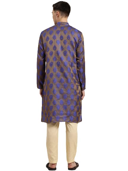 Image of SOJANYA Men's Silk Embroidered Regular Kurta