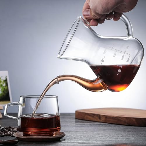 Image of Pour Over Coffee Maker, Permanently Use The Pour Over Coffee Dripper [Newest] Borosilicate Glass Water Bottle Coffee Pot, With Stainless Steel Filter Hand Punch Coffee Pot Set 14oz / 400Ml | Thickened Heat-Resistant Borosilicate Glass Dripper, Double Stainless Steel Filter, Hand Punch Coffee Pot Set