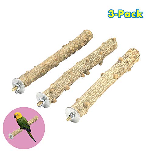 GNB PET Natural Wood Bird Perch Set, Parrot Stand Wood Perches Paw Grinding