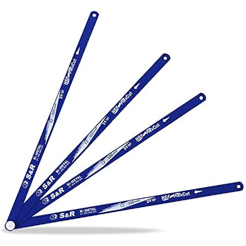 S&R HSS Bi-Metall Sägeblätter Set/MADE IN GERMANY/für Bügelsäge 4-tlg.: 4x HSS Bi-Metall-Sägeblatt 12'/ 300 mm x 24 tpi Cover