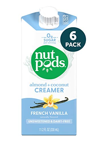 nutpods French Vanilla, (6-Pack), Unsweetened Dairy-Free Creamer, Made from Almonds and Coconuts, Whole30, Gluten Free, Non-GMO, Vegan, Kosher