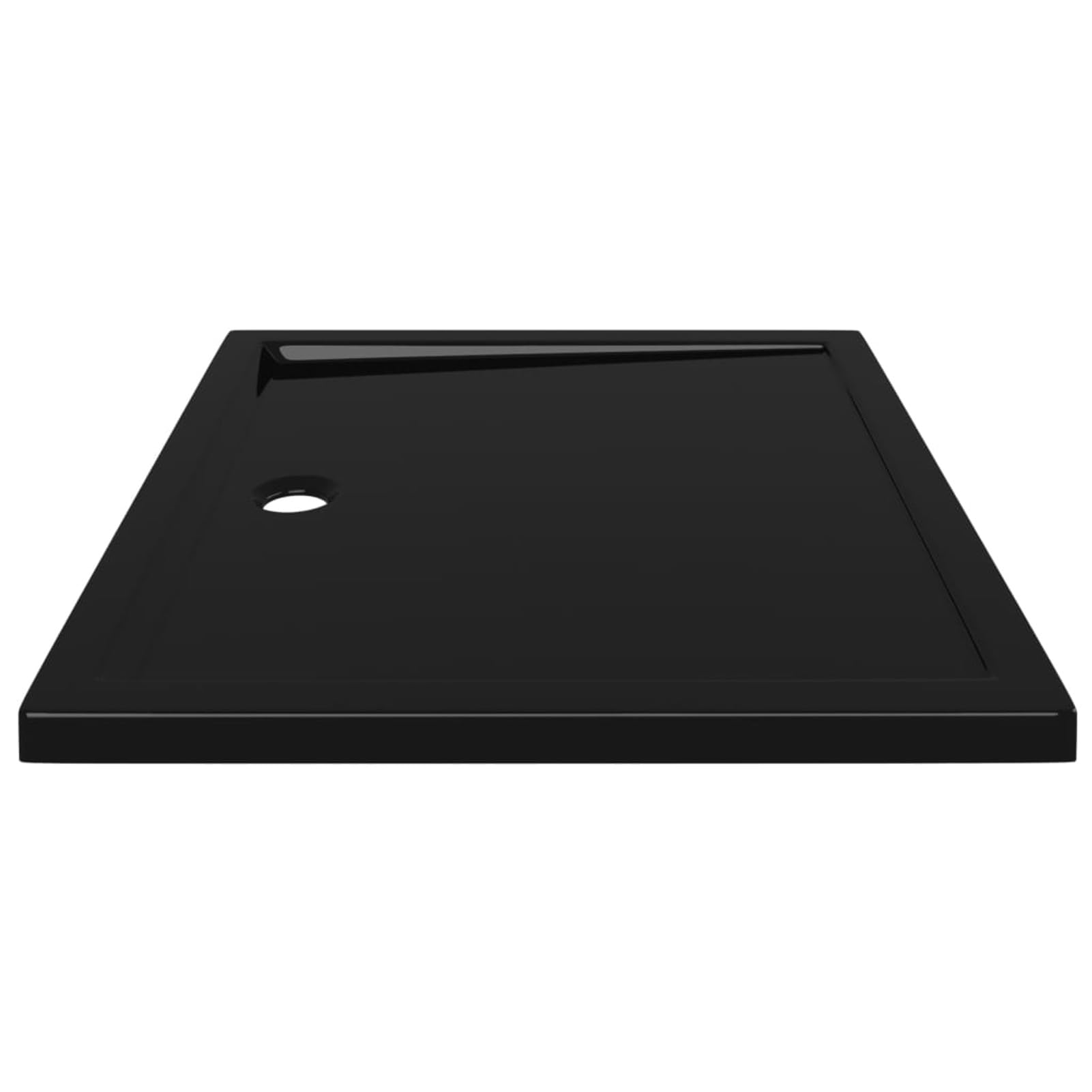 LAPOOH Plato de Ducha, Cabina De Ducha, Borde Plato Ducha, Mampara Plato De Ducha, Antideslizante Ducha, Rectangular Negro ABS 80x90 cm