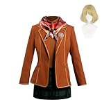 YANVS Adult RE4 Remake Ashley Graham Cosplay Full Suit Costume Halloween Carnival Party Outfits and Wig for Women