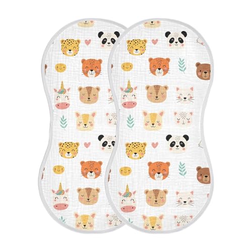 2 Pack Muslin Burp Cloths Koala Animals Cute Cotton Baby Burp Cloths Ultra Absorbent and Soft Thick Burping Cloth for Newborn Baby Boys Girls, Large 22