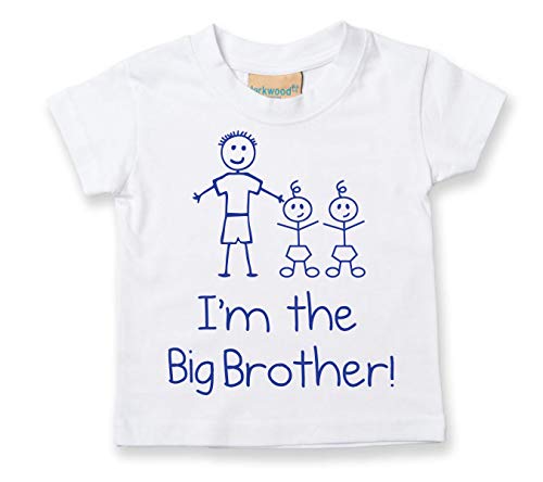 60 Second Makeover Limited I'm The Big Brother Jumeaux T-Shirt Bébé Tout-Petit Enfants Disponible en Tailles 0-6 Mois à 14-15 Ans Nouveau Bébé - Blanc, 9-11 Years