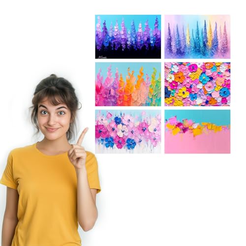 Image of SiddArtify Floral Wall Art Prints Set - Abstract Flower Poster Decor for Living Room Bedroom Office - 12x18 inch Board Pack of 6