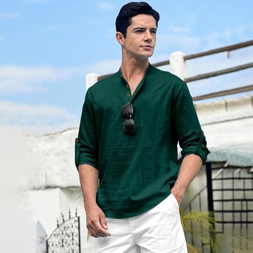 Image of Beige Color Cotton Blend Mandarin Neck Short Kurta Straight Kurta for Men (S)