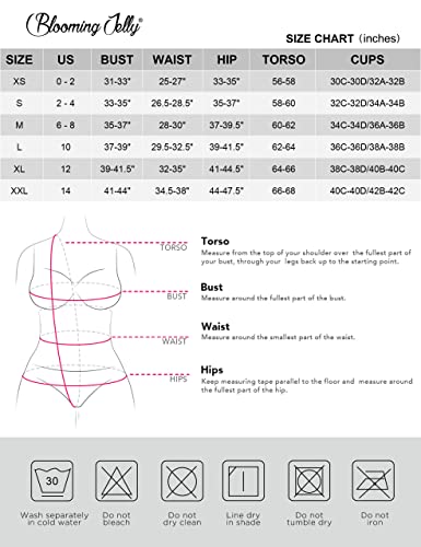 Blooming Jelly Womens One Piece Cutout Swimsuits Sexy High Cut Bathing Suits Cheeky Color Block Monokini (Large, Black & White) #TOP5