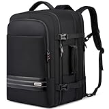 Asenlin Travel Backpack for Women Men，40L-50L Expandable Carry on Backpack，17 Inch Water Resistant Laptop Backpack for Weekender Overnight Extre Large Backpack-Black