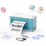 MUNBYN Bluetooth Thermal Label Printer 941B, Wireless 300DPI 4x6 Shipping Label Printer for Small Business, Compatible with Windows, Mac, iPhone, Android, PC, Ebay, Amazon, Shopify, Etsy, USPS (Green)