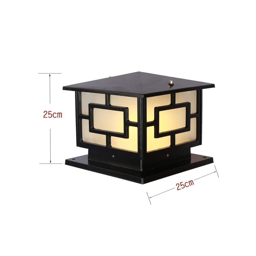 światło Słupka Aluminiowe Zewnętrzne Lampy Słupkowe, Europejskie Lampy Słupkowe, Oświetlenie Krajobrazowe, Szklane Lampy Słupkowe, Oświetlenie Ogrodowe Lampy Solarne(Bronze,25 * 25cm)