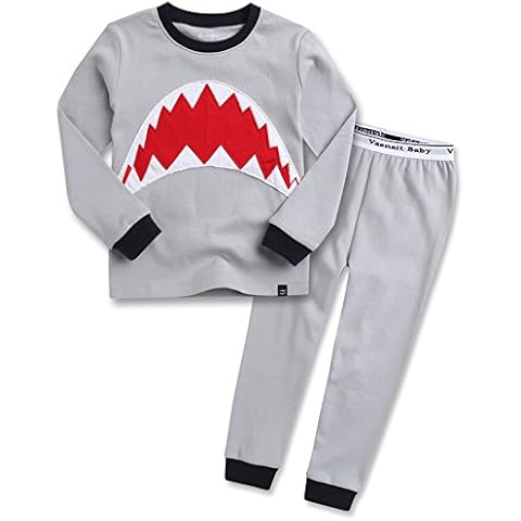 VAENAIT BABY Kids Boy Boys 100% Cotton Sleepwear Pajamas 2pcs Set Jaws Meta L Cover