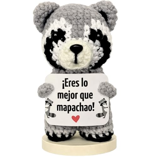 EQUIK PRODUCTS Guaxinim de crochê – presente de aniversário para casal, namorada ou namorado, presente romântico e divertido, detalhe original do dia dos namorados, aniversário, Sant Jordi