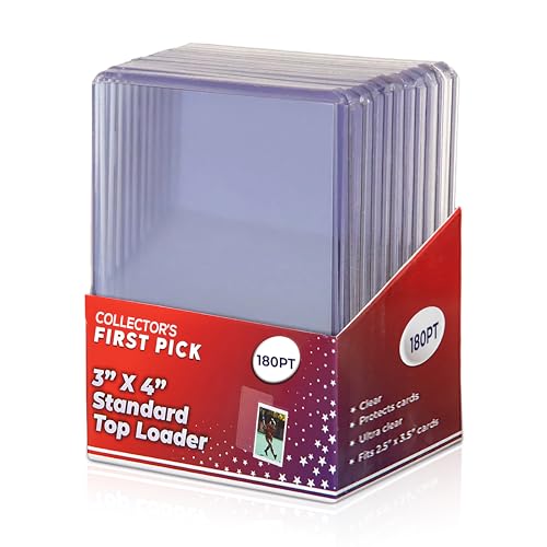 180PT (10 Piece Per Pack) Premium Top Loaders for Cards - Thick Top Loaders for Cards - Storage for Thick Basketball Football Baseball - Top Loader Storage Sleeve Ultra Clear Card Protectors Holder