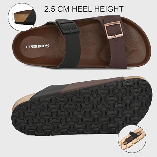Image of Centrino Men's Berkin-Style Slip-On Sandals | Open Toe Design | Soft PU Footbed | Lightweight & Comfortable | Arch Support | On-Grip Sole | Casual Outdoor Wear (9209)
