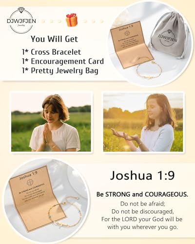 Image of Cross Bracelet Christian Gifts for Women Girls Easter Confirmation Baptism Gifts