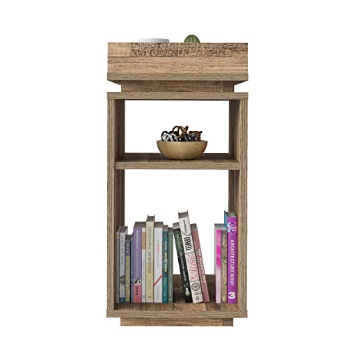 Mesa de Apoio com nichos OLÍVIA cor Rústico - Artely