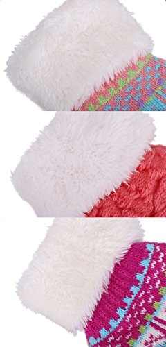Younglove 3 Pack Toddler Sherpa Lined Winter Knit Mittens Gloves, Color 4 For 2-5 Years #TOP2