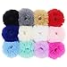 Set of 12 Fuzzy Furry Artificial Rabbit Fur Faux Fur Hair Band Rope Wristband Hair Ring Hair Tie Ponytail Holder Hair Accessories (Mix Colors)