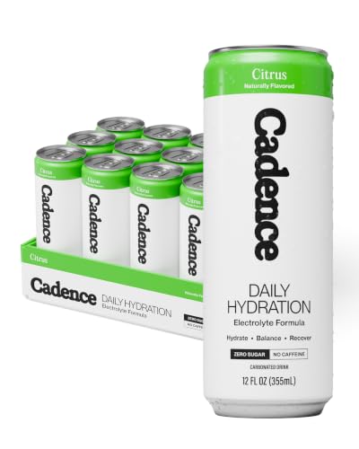 Cadence Hydration: Stop Muscle Cramps and Recover Efficiently Cadence Electrolyte Drink - Citrus Flavor, 355ml x 12 | Science-Backed Hydration | Zero Sugar, Zero Caffeine | Sodium, Potassium & Magnesium for Performance & Recovery