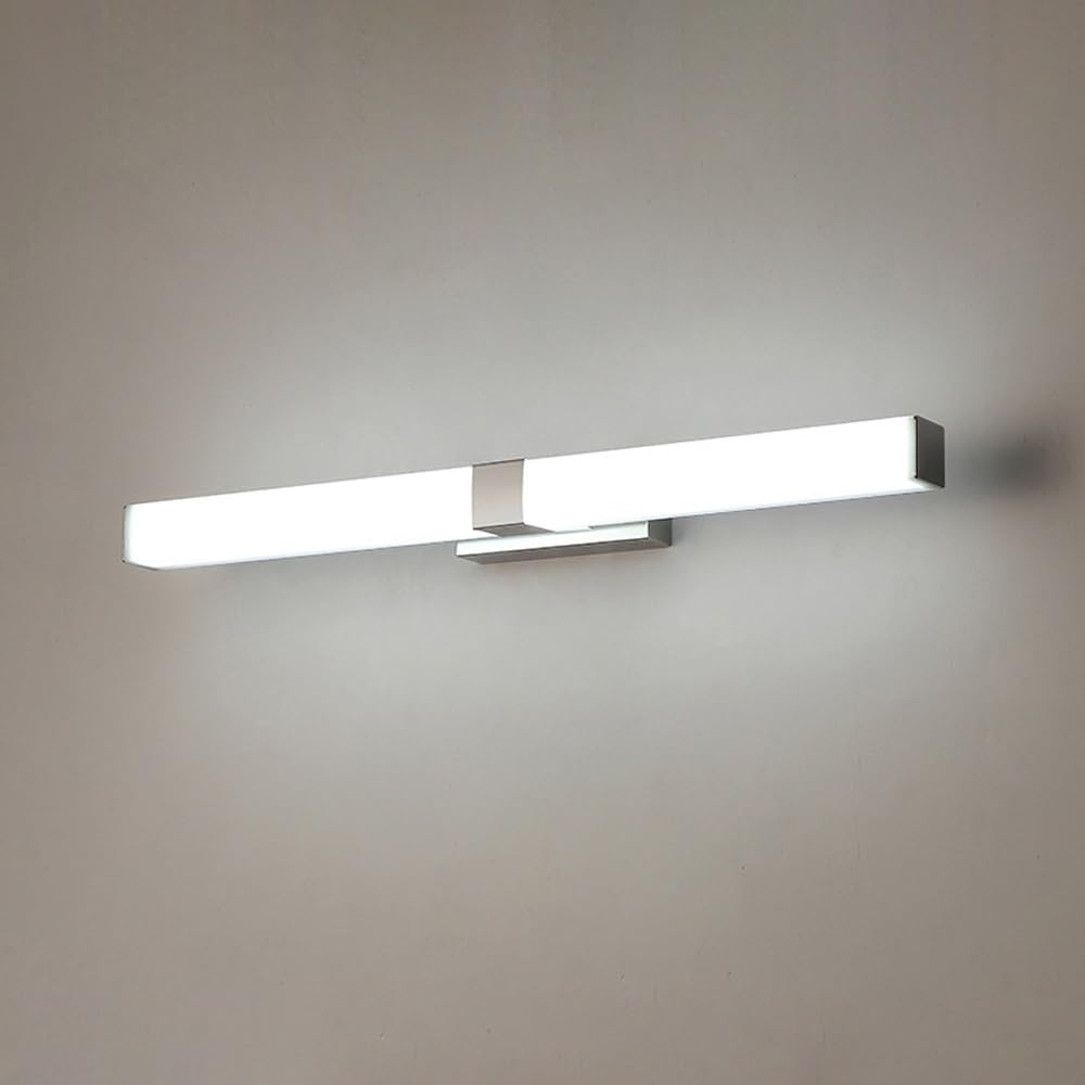 Wandleuchten Mit Edelstahlstreifen, Minimalistische, Dimmbare LED-Wandleuchten Aus Chrom For Die Wandmontage Im Schminktisch-Wohnzimmer(40cm/15.7in)