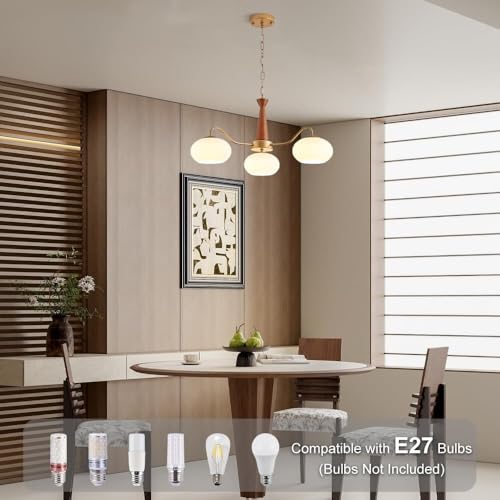 Suspension décorative haut de gamme dorée et verre à 3 têtes