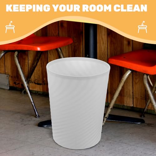 Caneca de basura blanca de 8 litros sin tapa, 2 piezas miniatura 4