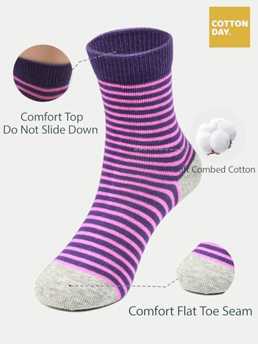 Image of COTTON DAY 7 Days of the Week Gift Box Kids Girls Fashion Short Socks Cute Animal, Floral, Stars, Stripes & Polka Dots Design