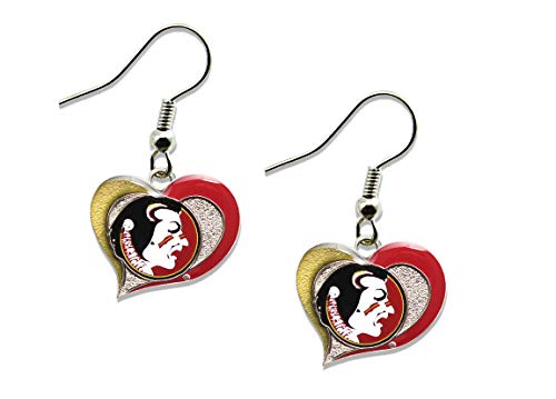 NCAA Florida State Seminoles Swirl Heart Earrings