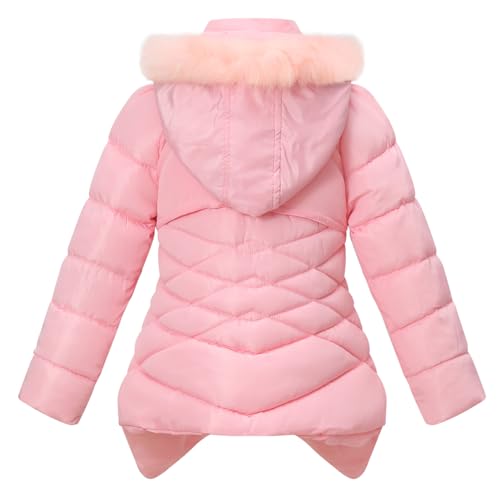 Kids Winter Girl Coat Fur Collar Hooded Puffer Jacket Clothes Parka Outerwears2