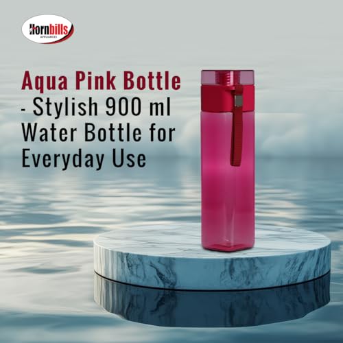 Image of HORNBILLS Aqua Fridge Water Bottle-900ml Each|Durable,Food Grade,Freezer Safe, Unbreakable|Ideal for Office,Gym,School,Travel Hiking Camping & Outdoor|Leak Proof & BPA Free| Everyday Hydration |Pink