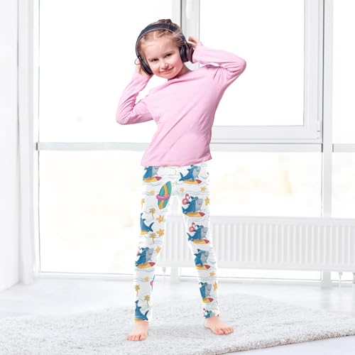 Surfing Blue Shark Girls Leggings Soft Stretch Workout Yoga Dance Pants for Kids Casual Tights4