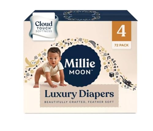 Image of Millie Moon Diapers Sizes 1-6 Luxury Diapers COUCHES DE Luxe (Choose Size) (Size 4-72 Diapers (22lbs-33lbs))