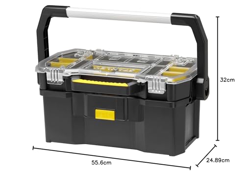 STANLEY Toolbox Tote Plus Storage Organiser, Heavy Duty Metal Latch, Removable Dividers, 19 inch, STST1-70317 9 STANLEY Toolbox Tote Plus Storage Organiser, Heavy Duty Metal Latch, Removable Dividers, 19 inch, STST1-70317 - Image 9
