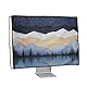 kwmobile Leinen Hülle kompatibel mit 24-26 Monitor - Schutzhülle Staubschutz Abdeckhaube für PC Bildschirm - Computer Screen Cover Staubhaube Haube - Sternenhimmel Nacht See