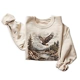 Vintage Bald Eagle Wilderness Scene Sweatshirt - 90s Vintage Eagle Sweatshirt - Scenic River Mountain Nature Sweater - Unisex Graphic Crewneck Sweatshirt