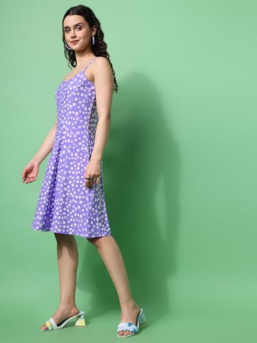 Image of PURVAJA Women's Fit & Flare Knee Length Dress (Wini-012-016)